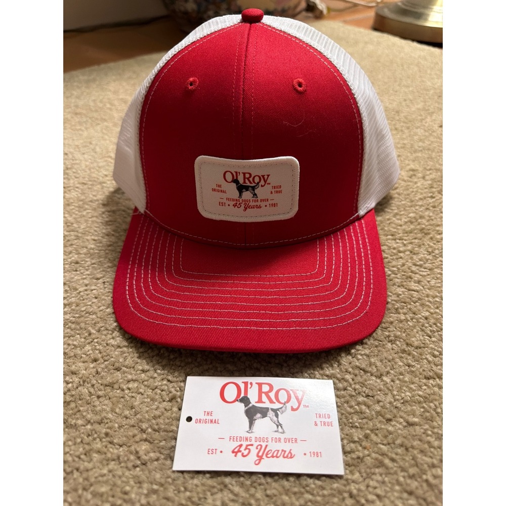 Ol' Roy Dog Food Trucker Hat Red White Mesh Snapback Patch Cap - New